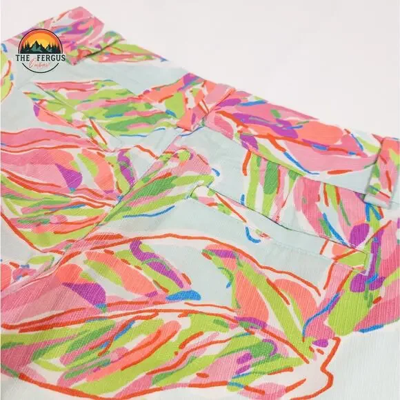 Lilly Pulitzer The Chipper Shorts 10” Floral Belted Pockets Cotton Womens Sz 2 - Picture 4 of 11